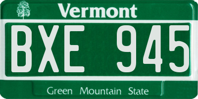 VT license plate BXE945