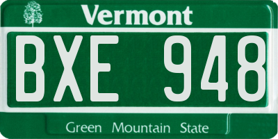 VT license plate BXE948