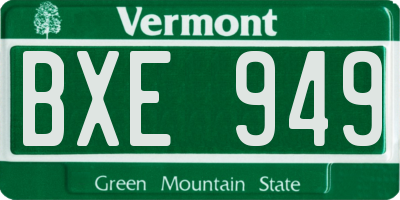 VT license plate BXE949