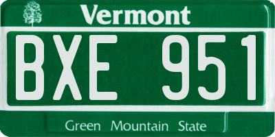 VT license plate BXE951