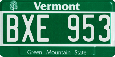 VT license plate BXE953