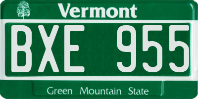 VT license plate BXE955