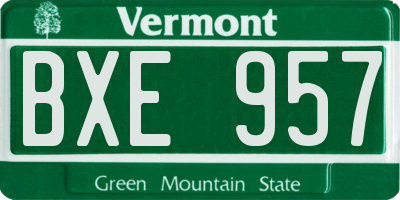 VT license plate BXE957