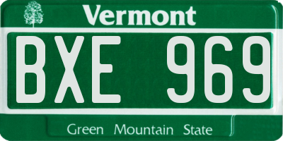 VT license plate BXE969