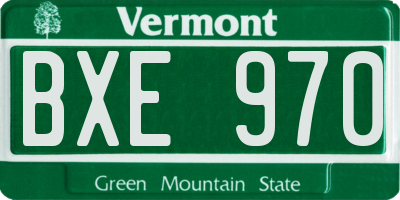 VT license plate BXE970
