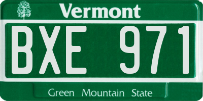 VT license plate BXE971