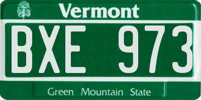 VT license plate BXE973