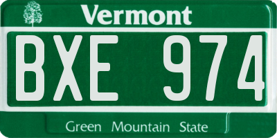 VT license plate BXE974