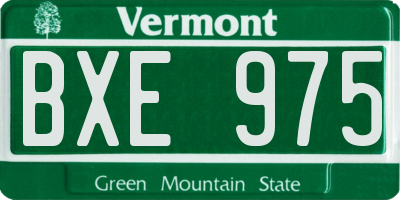 VT license plate BXE975