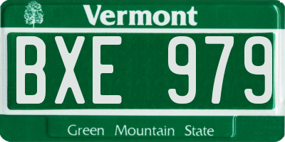 VT license plate BXE979