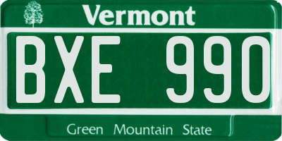 VT license plate BXE990