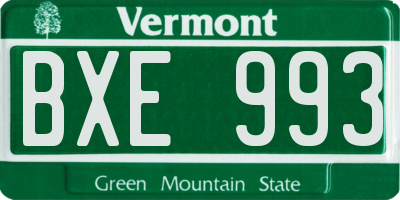 VT license plate BXE993