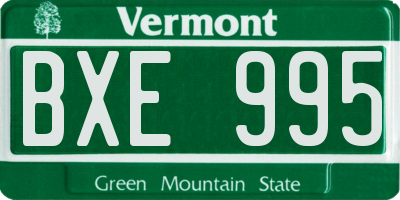 VT license plate BXE995