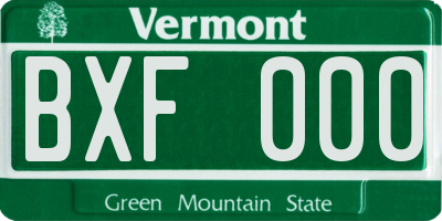 VT license plate BXF000