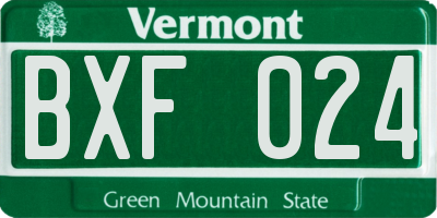 VT license plate BXF024