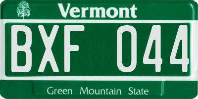 VT license plate BXF044