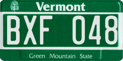 VT license plate BXF048