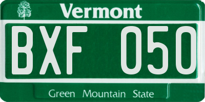 VT license plate BXF050