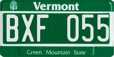 VT license plate BXF055