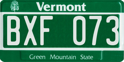 VT license plate BXF073