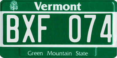 VT license plate BXF074