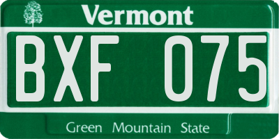 VT license plate BXF075
