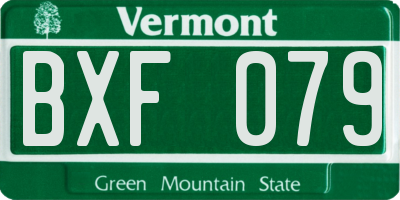 VT license plate BXF079