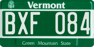 VT license plate BXF084
