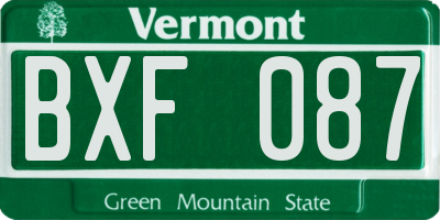 VT license plate BXF087