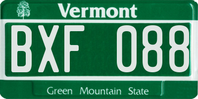 VT license plate BXF088