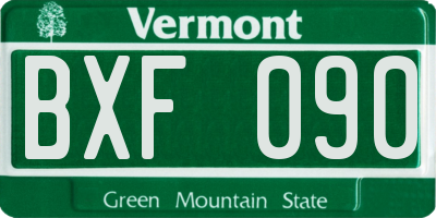 VT license plate BXF090
