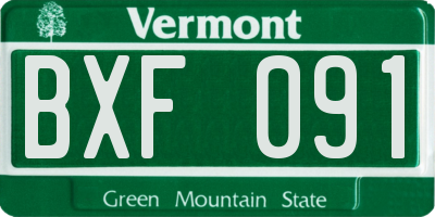 VT license plate BXF091