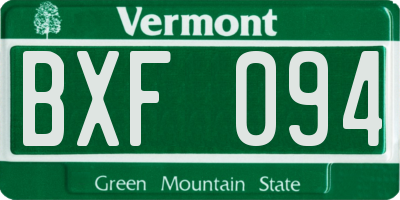 VT license plate BXF094