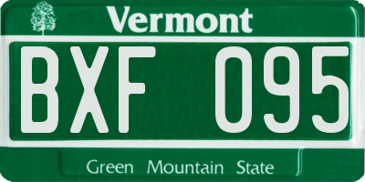VT license plate BXF095