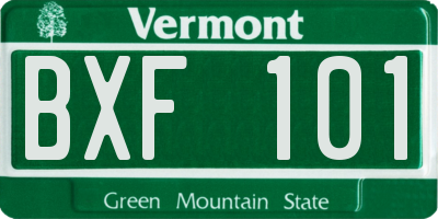 VT license plate BXF101