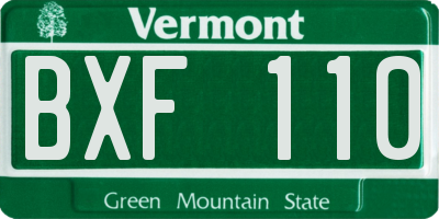 VT license plate BXF110