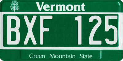 VT license plate BXF125