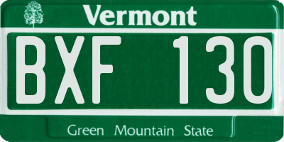 VT license plate BXF130