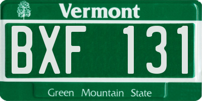 VT license plate BXF131