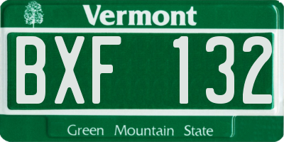 VT license plate BXF132