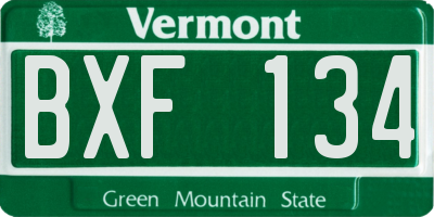 VT license plate BXF134