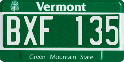 VT license plate BXF135