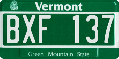 VT license plate BXF137