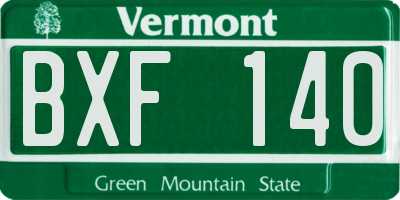 VT license plate BXF140