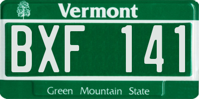VT license plate BXF141