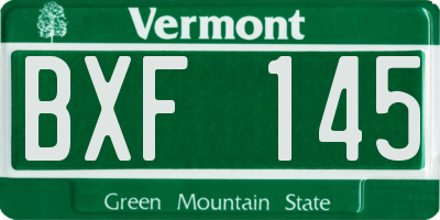 VT license plate BXF145