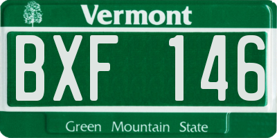 VT license plate BXF146