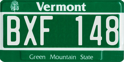 VT license plate BXF148