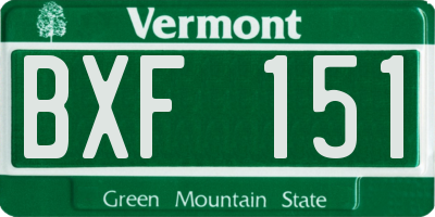 VT license plate BXF151