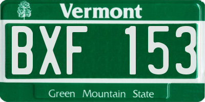 VT license plate BXF153
